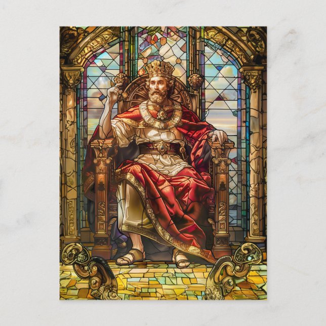 King Sitting on His Throne Postcard (Front)