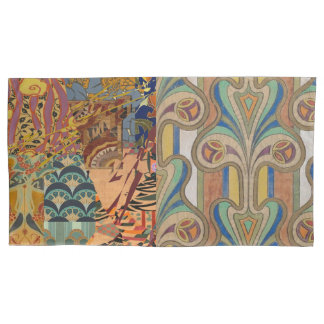 king size pair of pillowcases with art deco design