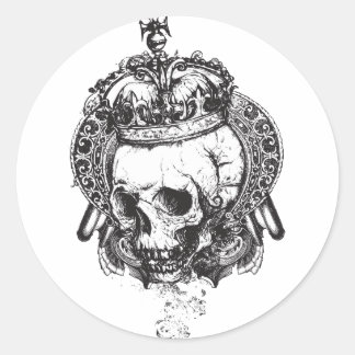 King Skull Classic Round Sticker