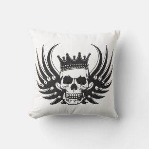 King Skull with Wings Cushion
