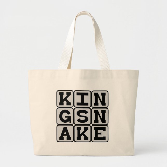 King Snake, Slithering Reptile Large Tote Bag (Front)