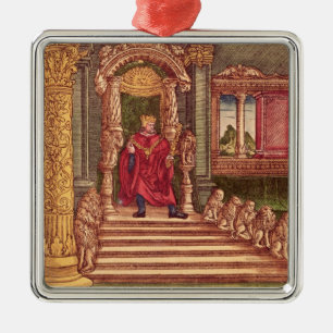 King Solomon on his throne, 1st Edition Metal Tree Decoration
