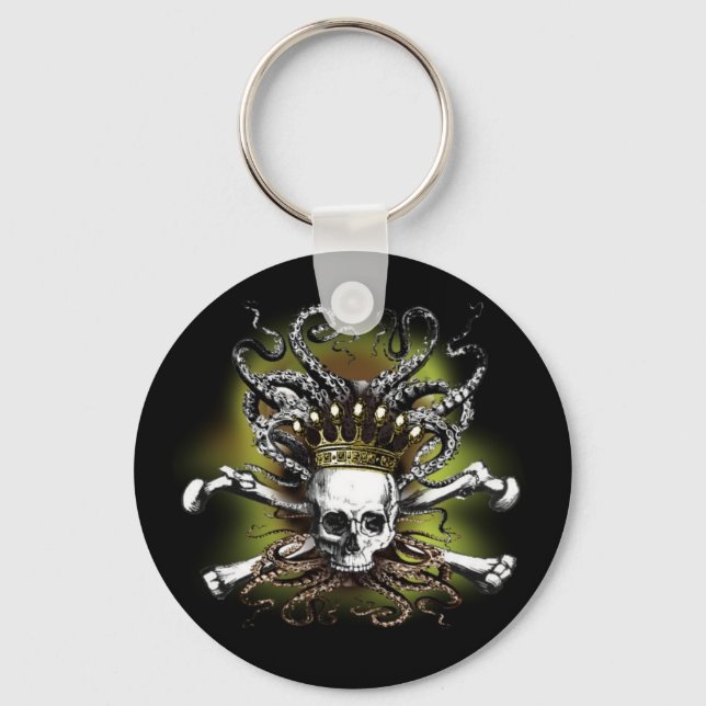 King Squid Skull Key Ring (Front)