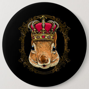 King Squirrel Wearing CrownQueen Squirrel Animal 3 6 Cm Round Badge