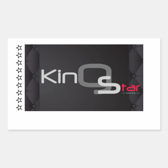 King star rectangular sticker (Front)
