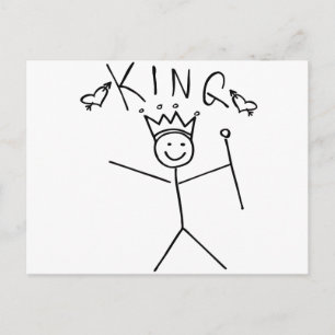 King Stick Figure Postcard