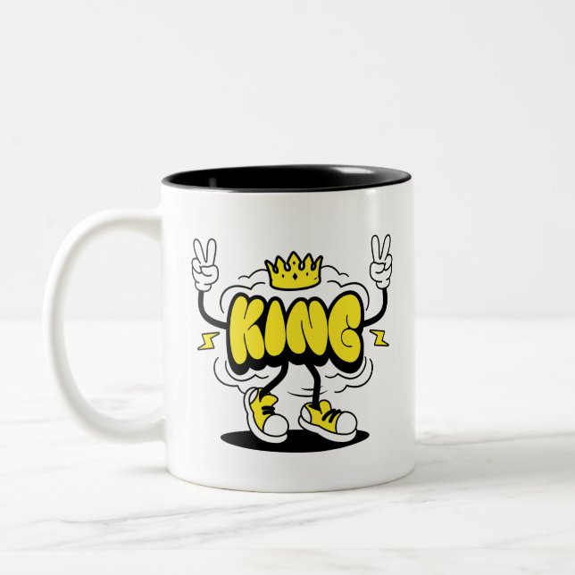 King Street Style Graffiti Crown Two-Tone Coffee Mug (Left)