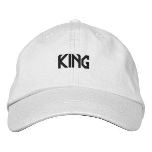 KING Stunning Handsome White Adorable-Hat Embroidered Hat
