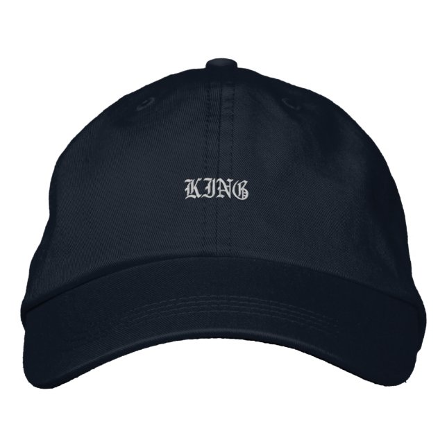 KING Stylish Navy Colour adjustable strap provides Embroidered Hat (Front)