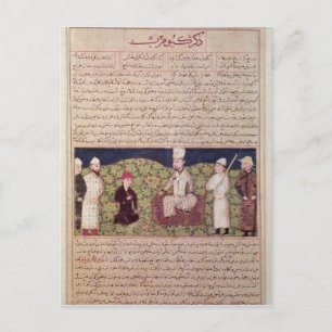 King surrounded by courtiers postcard
