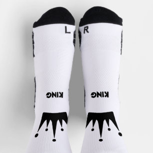 KING Text Black Colour Crown Image Printed Stylish Socks