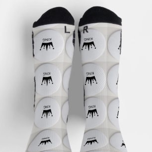 King Text Circular Badge Image Printed Stylish  Socks