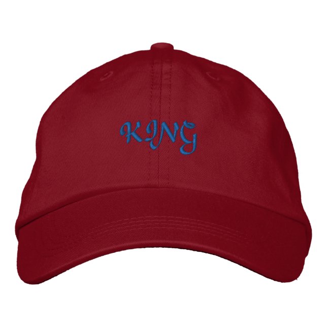 KING Text create your own text-Hat Elegant Visor Embroidered Hat (Front)