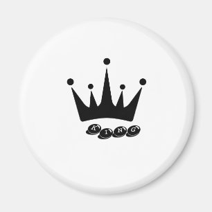 KING Text Crown Image Size Standard, 2¼ Inch Magnet