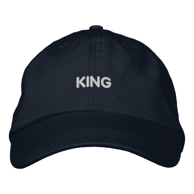 KING Text daily wear Cotton Navy Colour-hat Boy Me Embroidered Hat (Front)