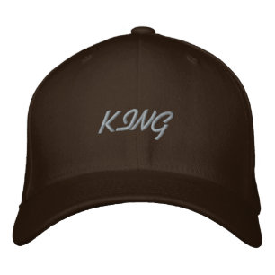 King Text Embroidered Hat