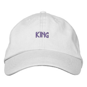 KING Text Excellent Marvellous Amazing White-Hat Embroidered Hat
