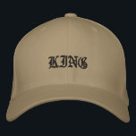 KING text Handsome Men's  Embroidered Hat<br><div class="desc">KING text Handsome Men's Embroidered Baseball Cap, Size of the Flexfit Wool Cap is L/XL, 7 1/8" - 7 5/8" and You can able to edit the Text. Colour Type is Khaki. Style: The Flexfit Wool Cap typically features a classic baseball cap design with a curved brim. It is available...</div>