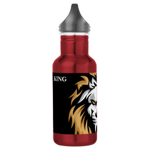 King Text Lion Fire Emblem Bold Red Colour Drinkin 532 Ml Water Bottle