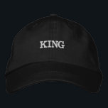 King Text Name Black Colour Embroidered Caps Hat<br><div class="desc">King Text Name Black Colour Embroidered Hats or Caps,  Font Name is Century.

Style type is Alternative Apparel Basic Adjustable Cap,  Colour type is Black.</div>