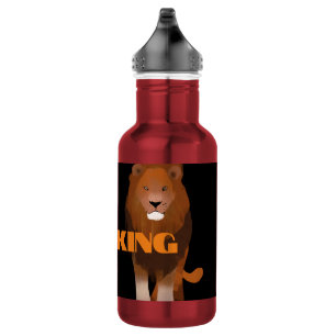 King Text Name Custom Image Lion Photo Text 532 Ml Water Bottle