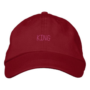 KING Text Name Red Colour-Hat Handsome Cool Embroidered Hat
