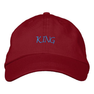 KING Text Name Text Colour -Turquoise-Hat Red Viso Embroidered Hat
