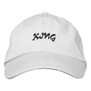 King Text Name White Custom Hats Caps