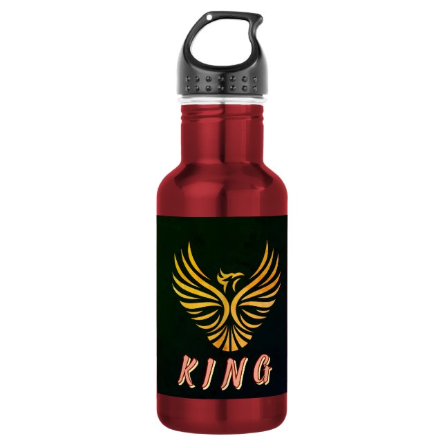 KING Text Phoenix Bird Emblem Hydration Vessel 532 Ml Water Bottle (Front)
