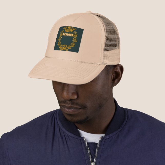 KING Text Photo Trucker Hats Caps (In Situ)