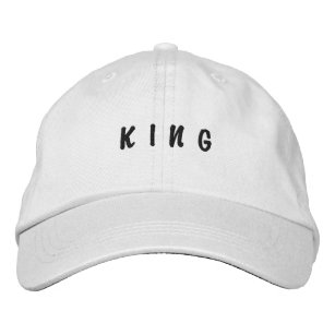 King Text White Embroidered hat cap visors hats