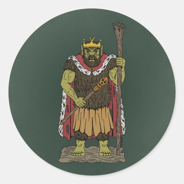 King Troll Classic Round Sticker (Front)