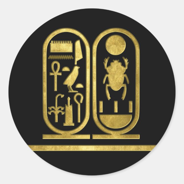 King Tut Cartouche Classic Round Sticker (Front)