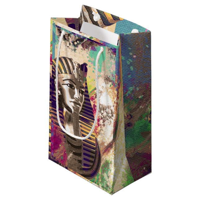 King Tut  Mask Abstract composition Small Gift Bag (Front Angled)