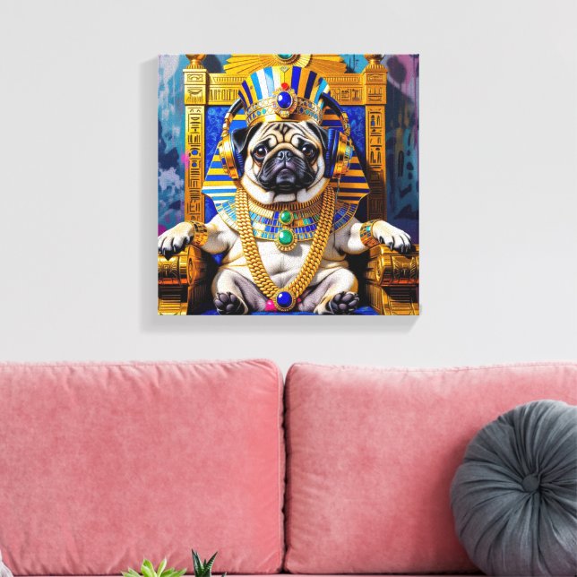 KING TUT-PUG CANVAS PRINT (Insitu(LivingRoom))