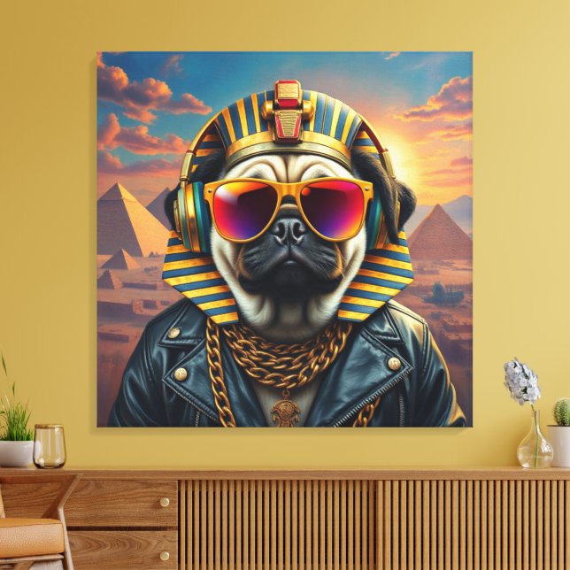KING TUT PUG COOL 7 CANVAS PRINT (Insitu(LivingRoom))