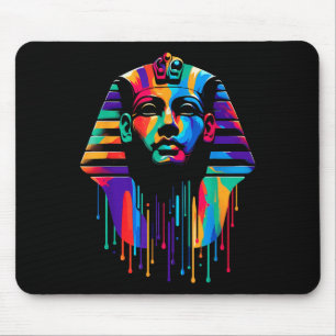 King Tut. Tutankhamun Minimalist Vibrant Style Chr Mouse Pad