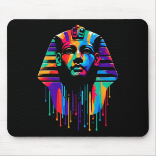 King Tut. Tutankhamun Minimalist Vibrant Style Chr Mouse Pad
