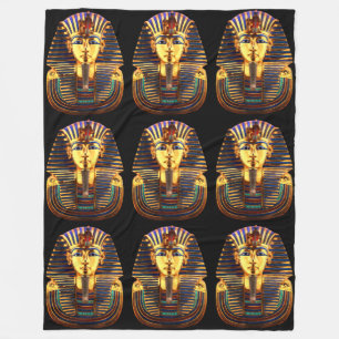 King Tutankhamun, Gold Mask Fleece Blanket