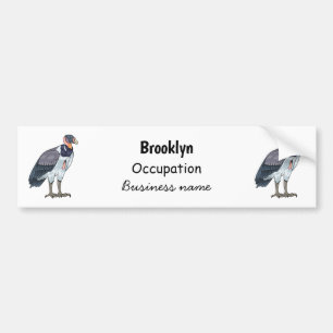 King vulture bird cartoon illustration  bumper sticker