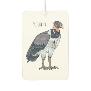 King vulture bird cartoon illustration  car air freshener