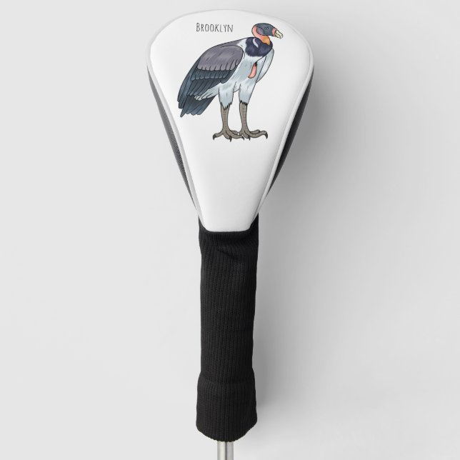 King vulture bird cartoon illustration  golf head cover (Front)