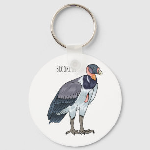 King vulture bird cartoon illustration  key ring
