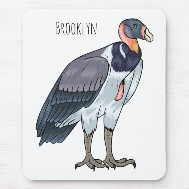 King vulture bird cartoon illustration mouse pad (Front)