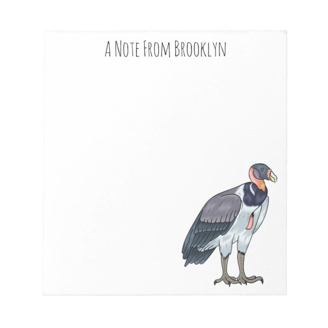 King vulture bird cartoon illustration  notepad (Front)