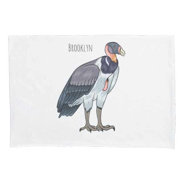 King vulture bird cartoon illustration pillowcase (Front)