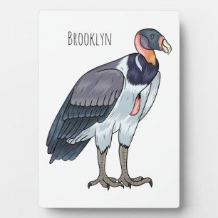 King vulture bird cartoon illustration plaque