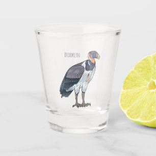 King vulture bird cartoon illustration shot glass