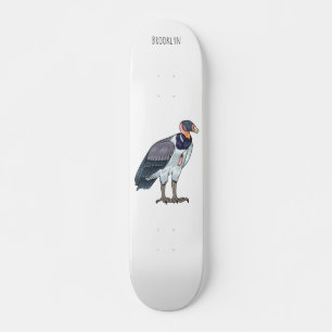 King vulture bird cartoon illustration skateboard