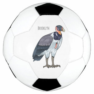 King vulture bird cartoon illustration soccer ball